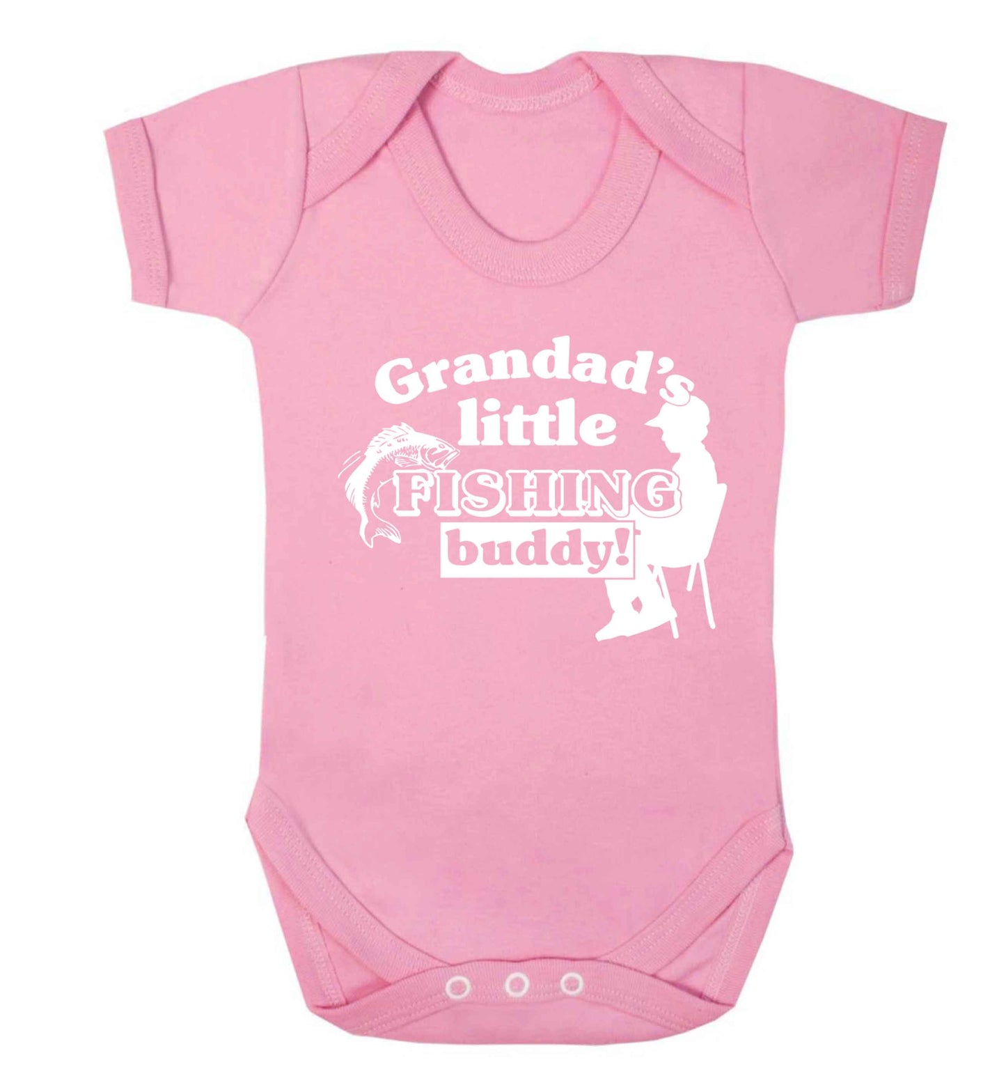 Grandad's little fishing buddy! Baby Vest pale pink 18-24 months