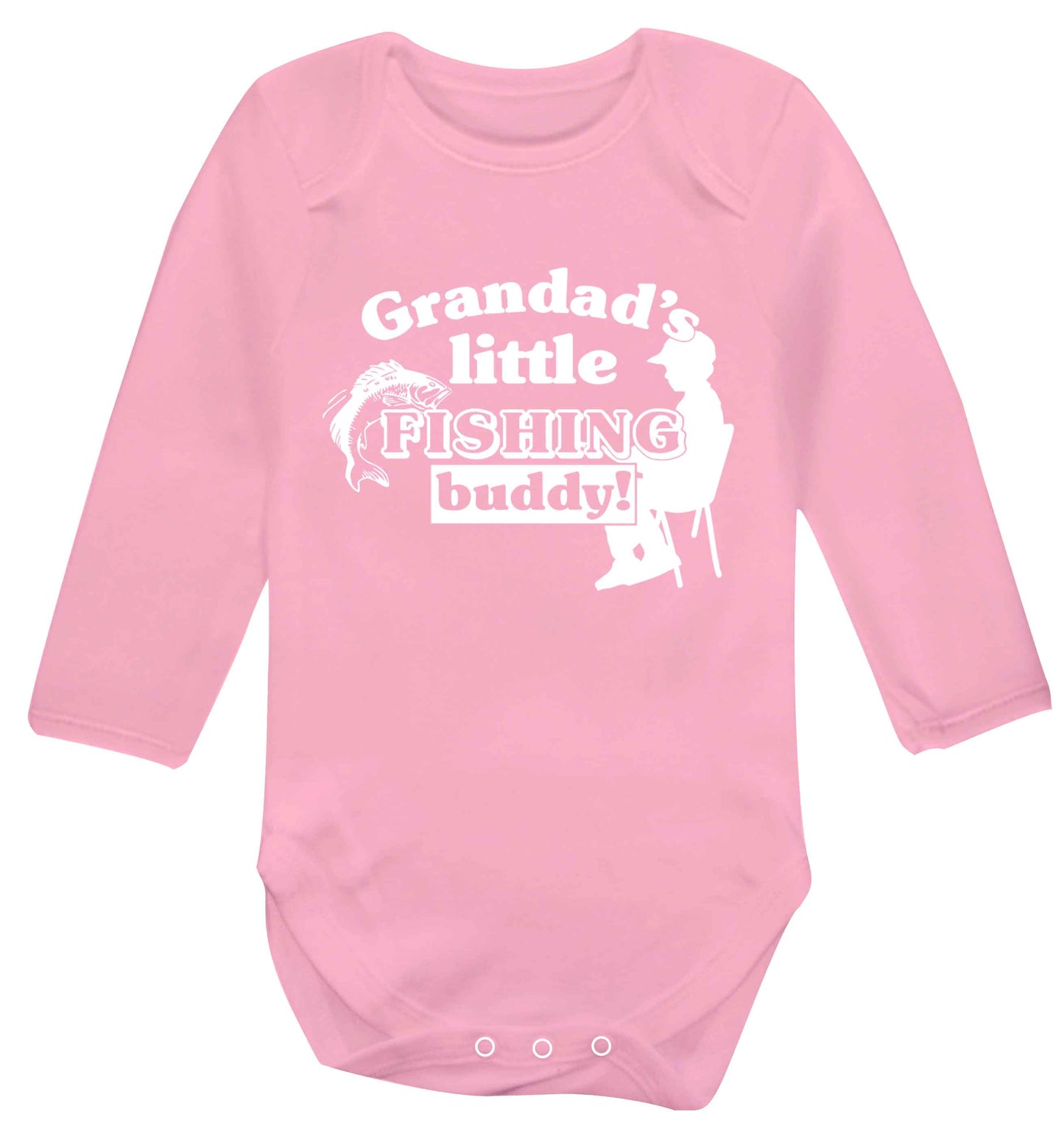 Grandad's little fishing buddy! Baby Vest long sleeved pale pink 6-12 months