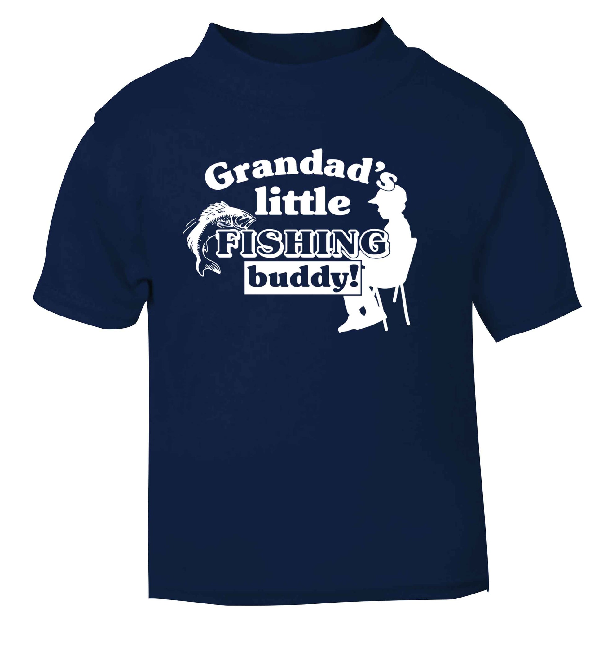 Grandad's little fishing buddy! navy Baby Toddler Tshirt 2 Years