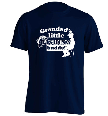 Grandad's little fishing buddy! adults unisex navy Tshirt 2XL