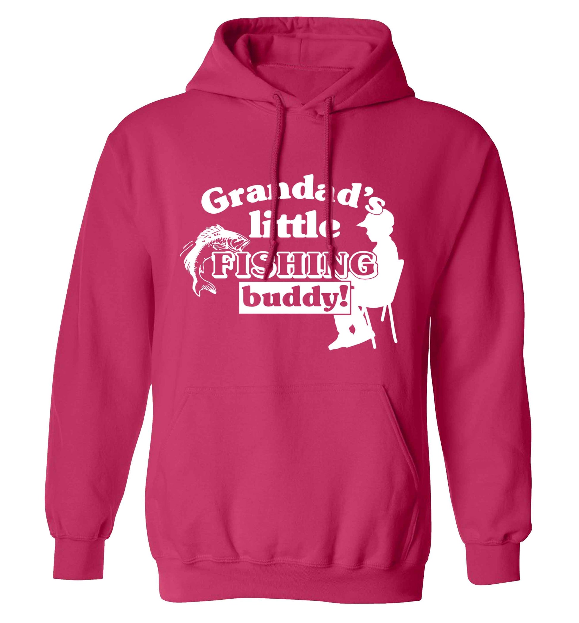 Grandad's little fishing buddy! adults unisex pink hoodie 2XL