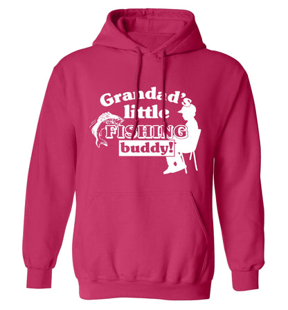 Grandad's little fishing buddy! adults unisex pink hoodie 2XL