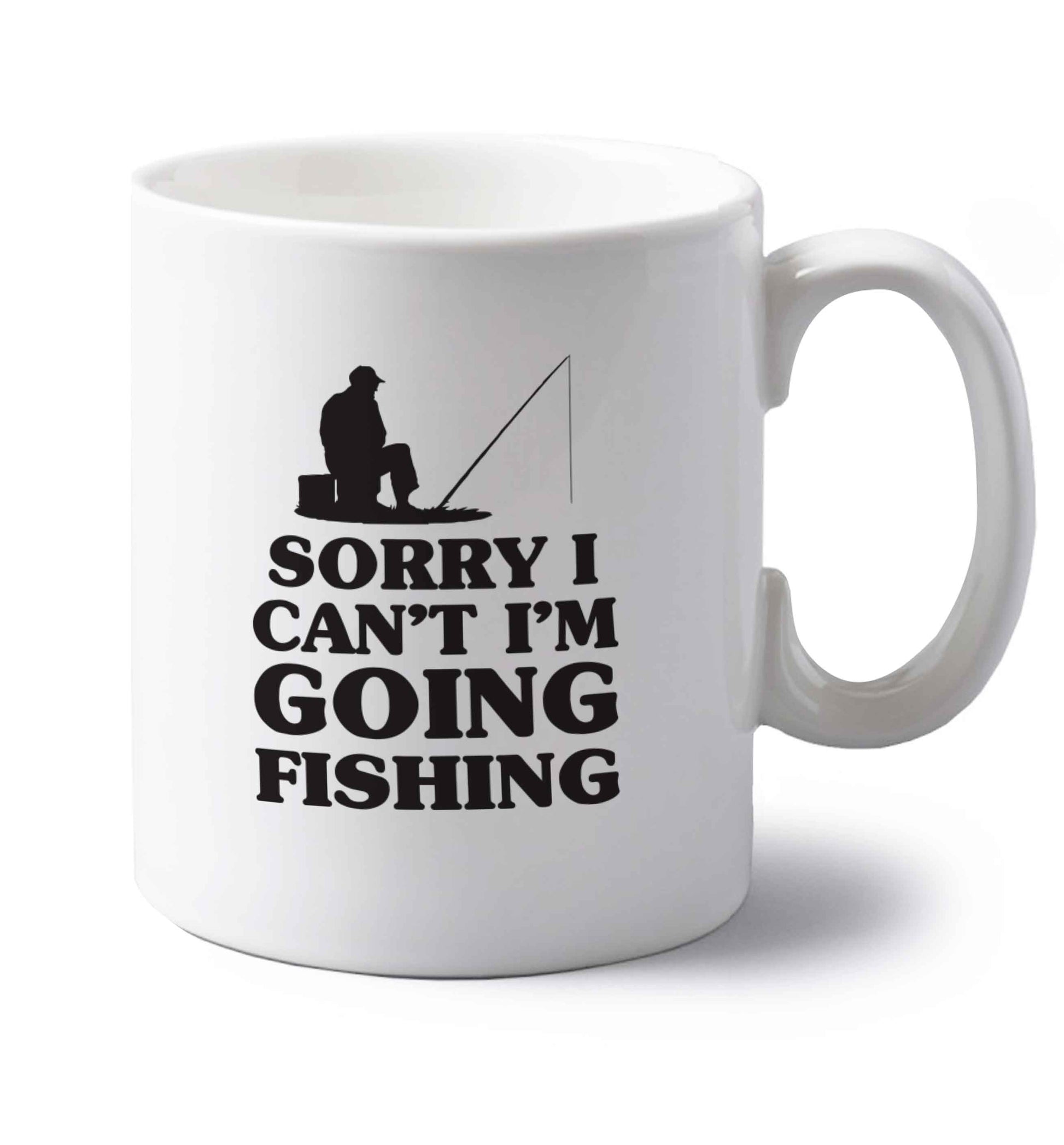 Grandad's little fishing buddy! left handed white ceramic mug 