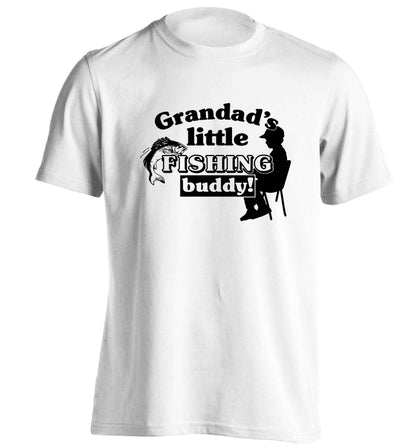 Grandad's little fishing buddy! adults unisex white Tshirt 2XL