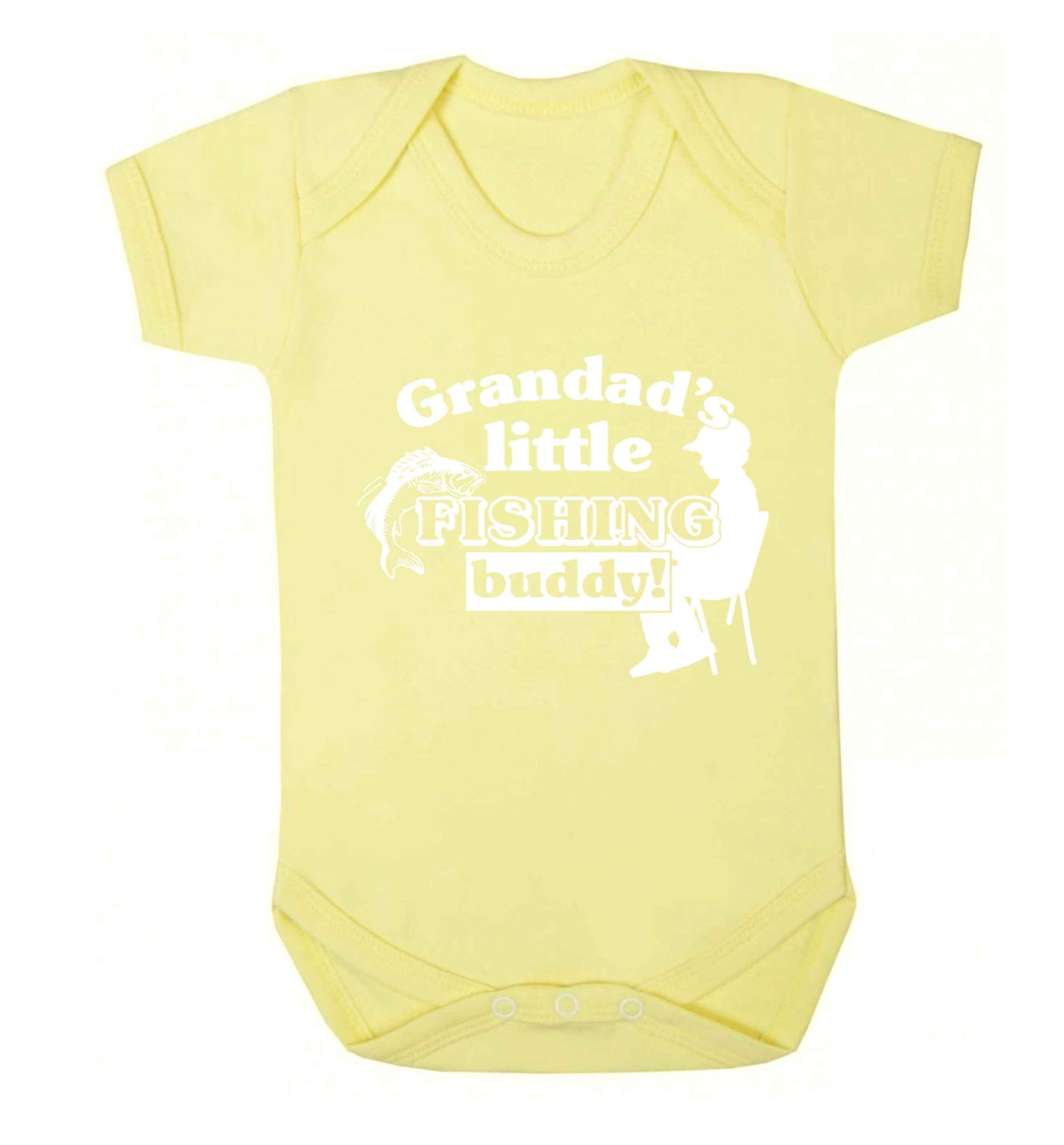 Grandad's little fishing buddy! Baby Vest pale yellow 18-24 months