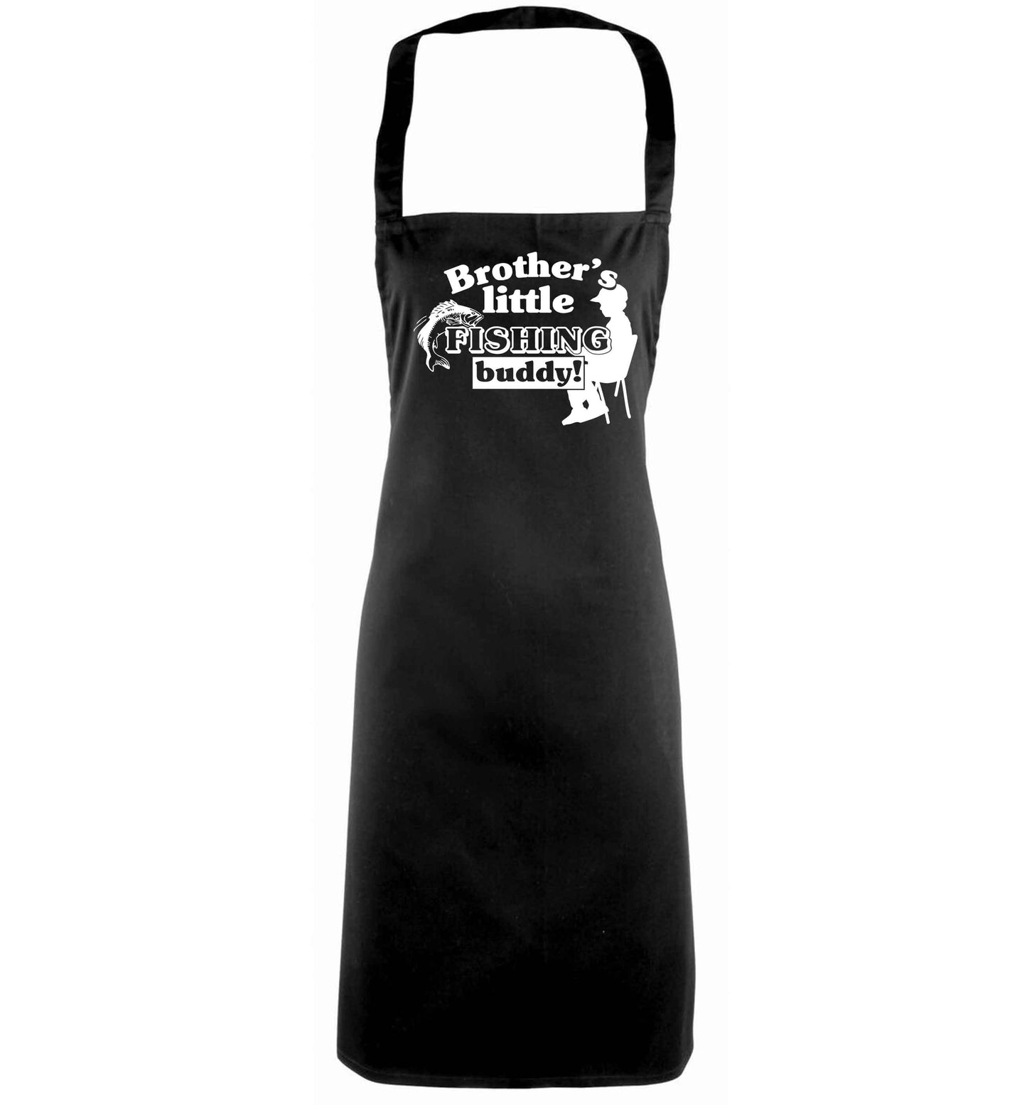Brother's little fishing buddy black apron