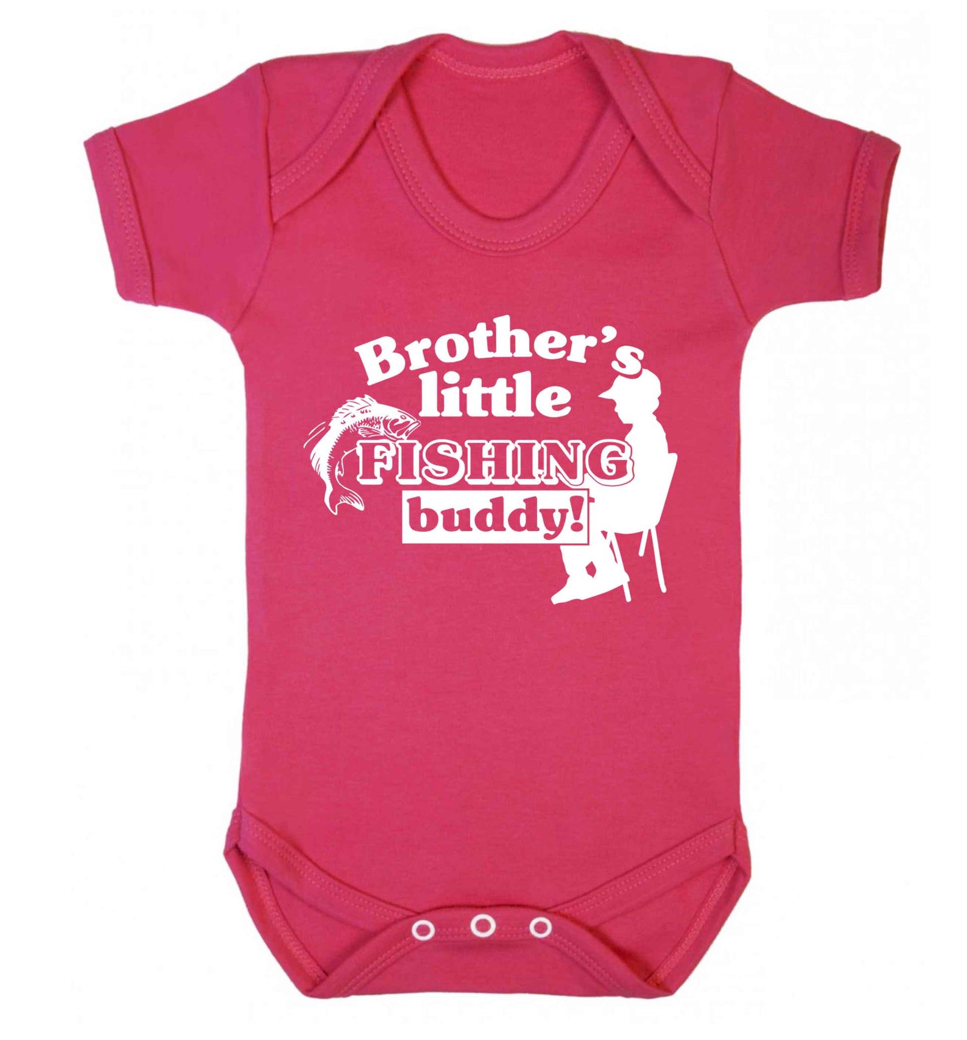 Brother's little fishing buddy Baby Vest dark pink 18-24 months