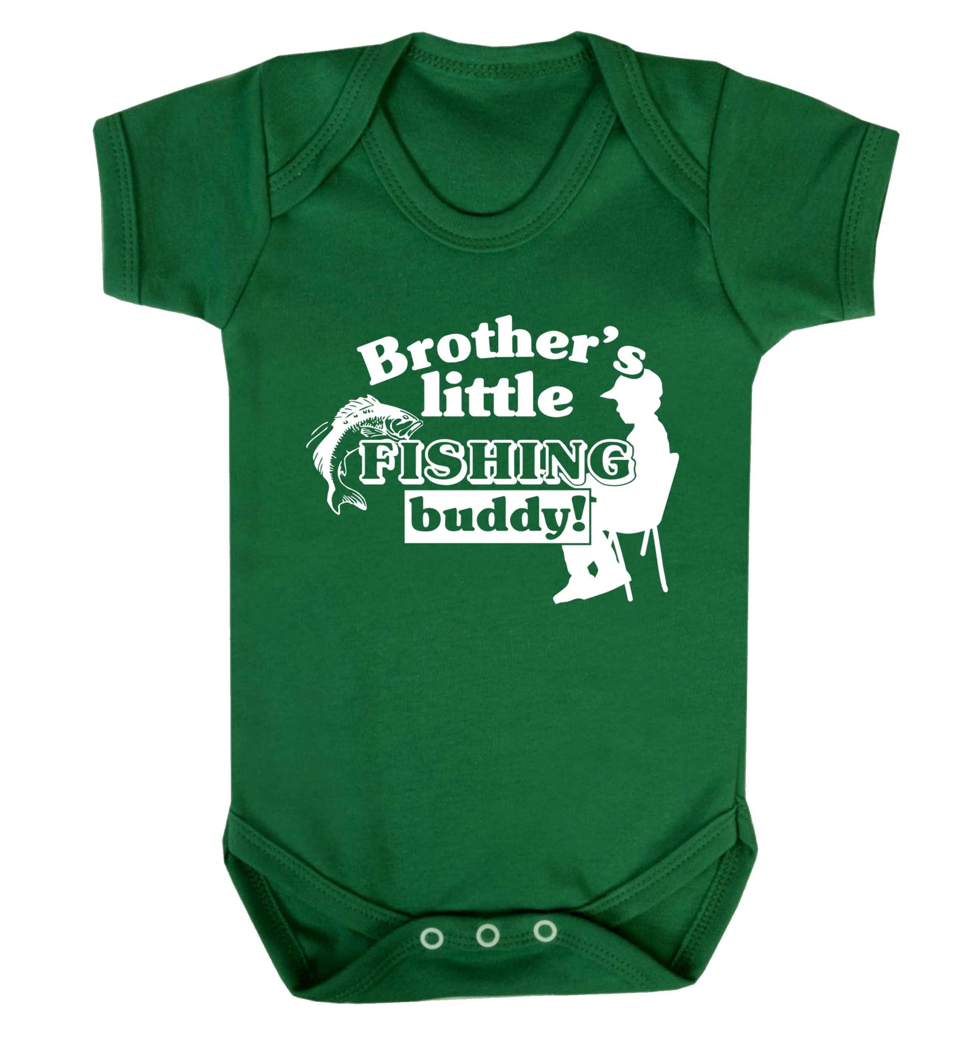 Brother's little fishing buddy Baby Vest green 18-24 months