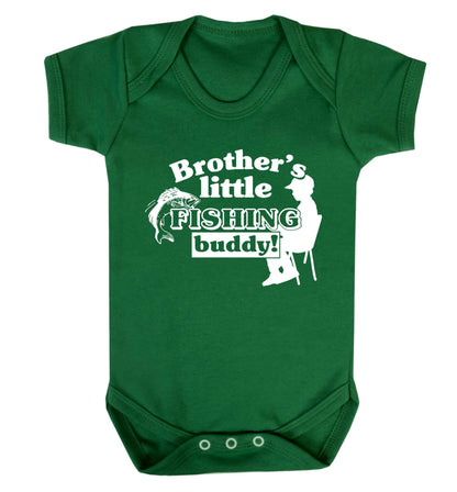 Brother's little fishing buddy Baby Vest green 18-24 months