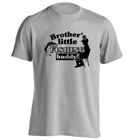 Brother's little fishing buddy adults unisex grey Tshirt 2XL