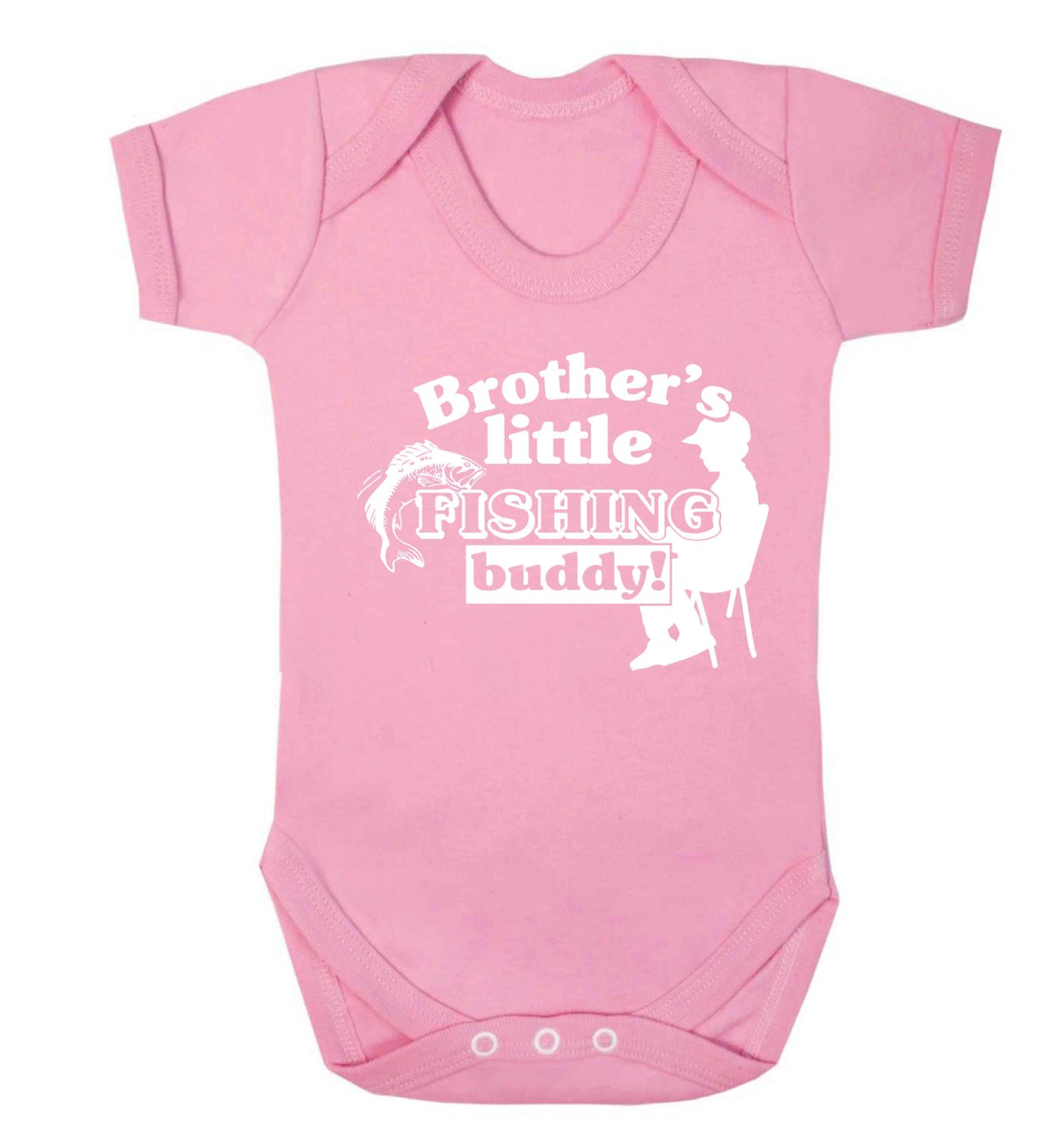 Brother's little fishing buddy Baby Vest pale pink 18-24 months
