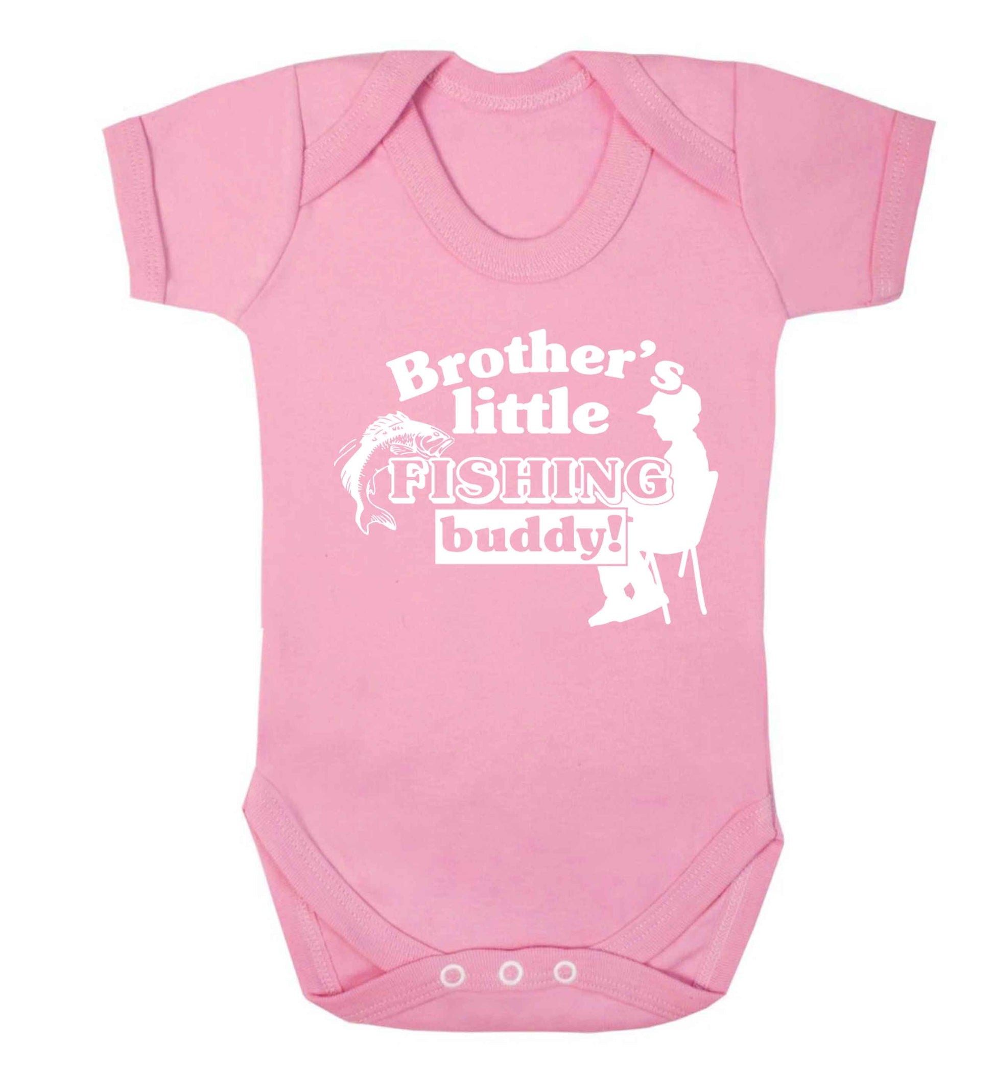 Brother's little fishing buddy Baby Vest pale pink 18-24 months
