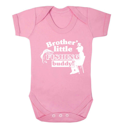 Brother's little fishing buddy Baby Vest pale pink 18-24 months