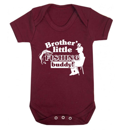 Brother's little fishing buddy Baby Vest maroon 18-24 months