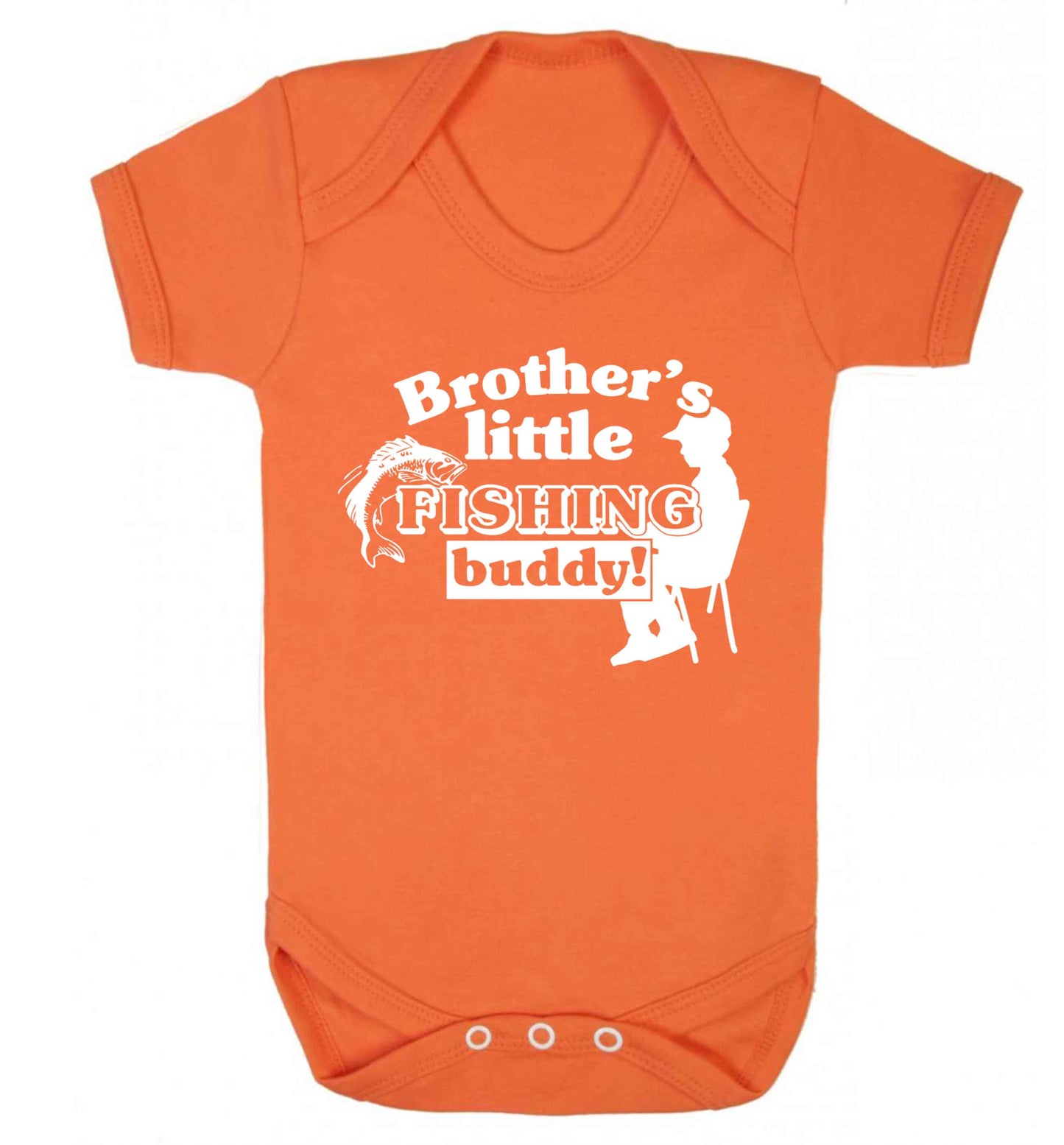 Brother's little fishing buddy Baby Vest orange 18-24 months