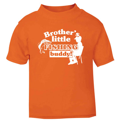 Brother's little fishing buddy orange Baby Toddler Tshirt 2 Years
