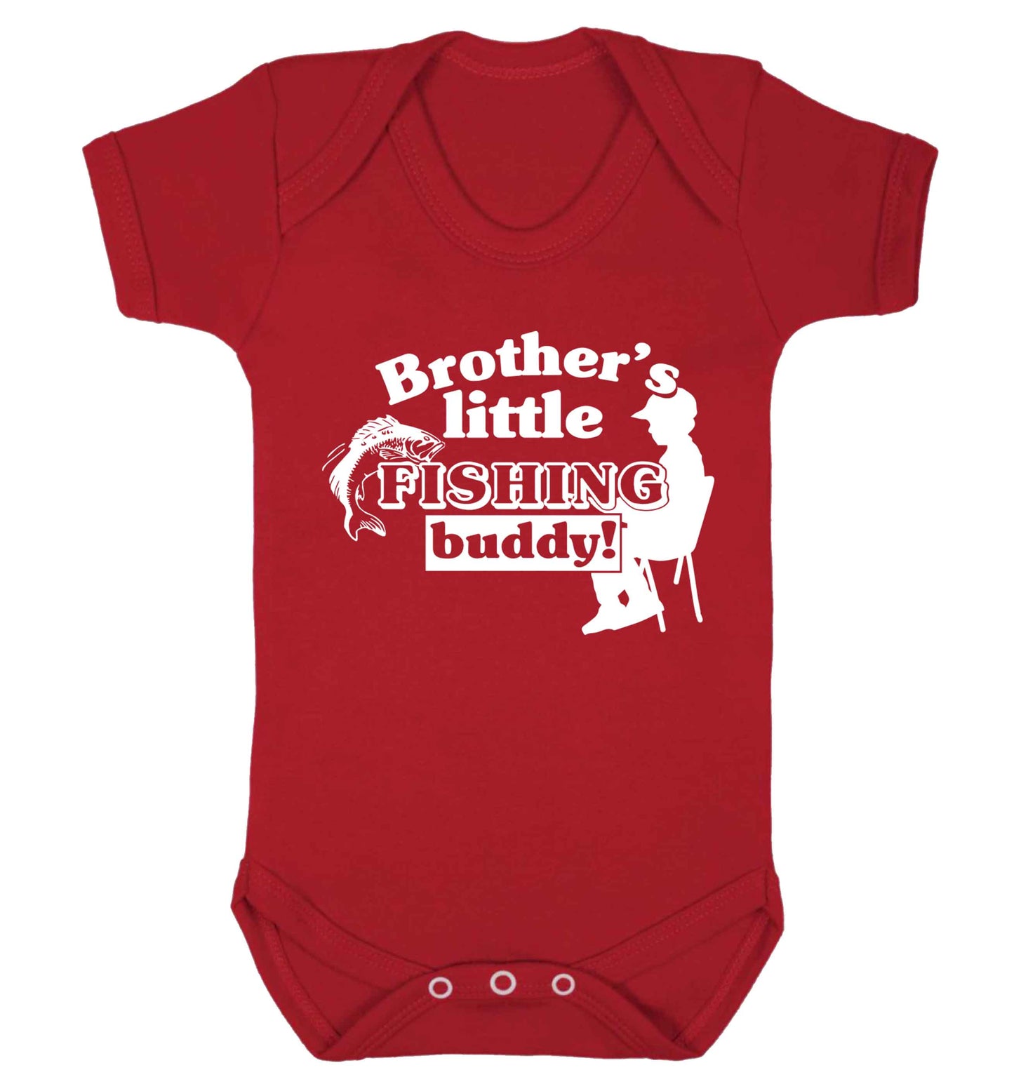 Brother's little fishing buddy Baby Vest red 18-24 months
