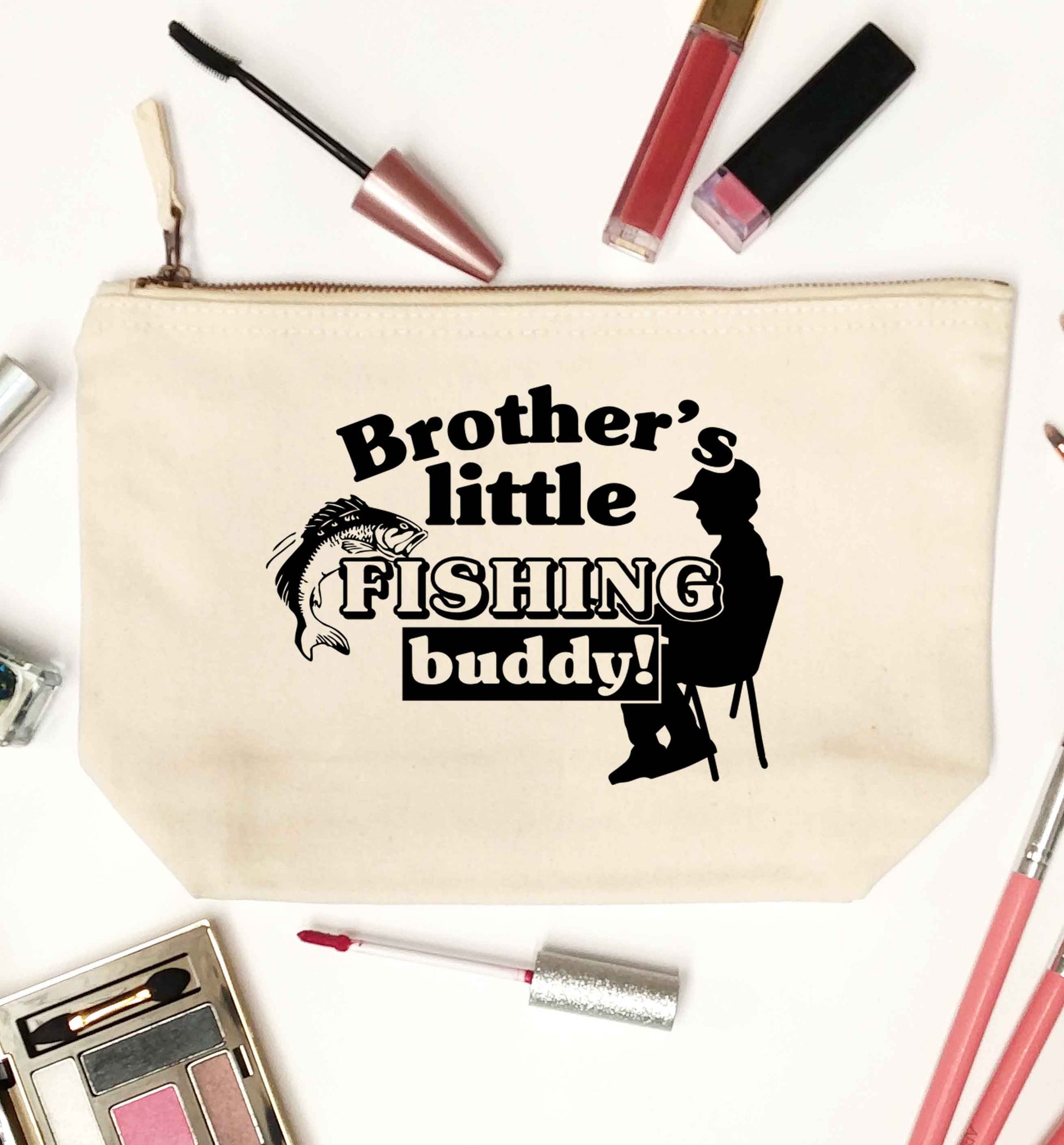 Brother's little fishing buddy natural makeup bag