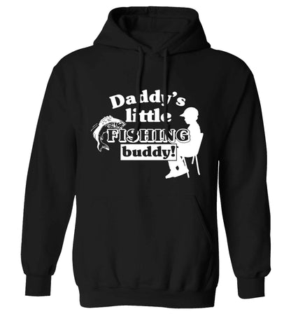 Daddy's little fishing buddy adults unisex black hoodie 2XL