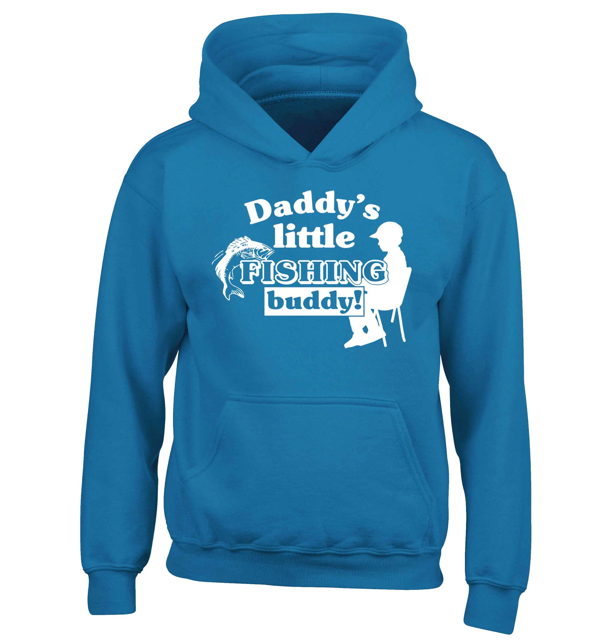 Daddy's little fishing buddy children's blue hoodie 12-13 Years