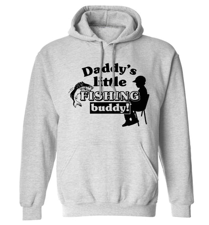 Daddy's little fishing buddy adults unisex grey hoodie 2XL