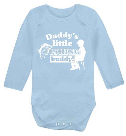 Daddy's little fishing buddy Baby Vest long sleeved pale blue 6-12 months