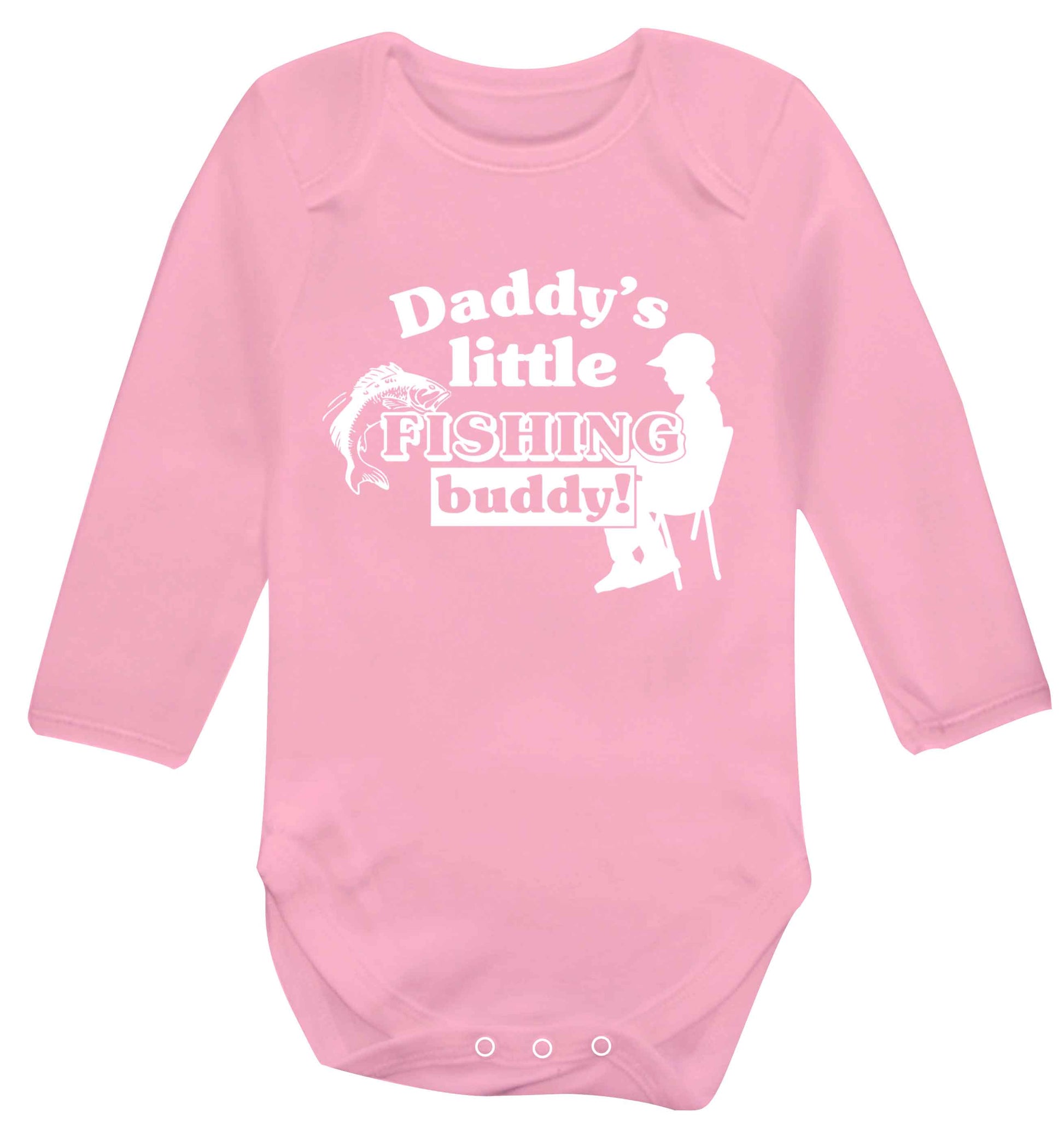 Daddy's little fishing buddy Baby Vest long sleeved pale pink 6-12 months