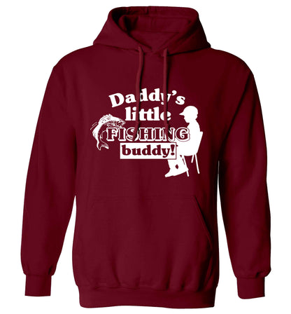 Daddy's little fishing buddy adults unisex maroon hoodie 2XL
