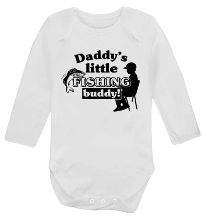 Daddy's little fishing buddy Baby Vest long sleeved white 6-12 months