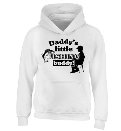 Daddy's little fishing buddy children's white hoodie 12-13 Years