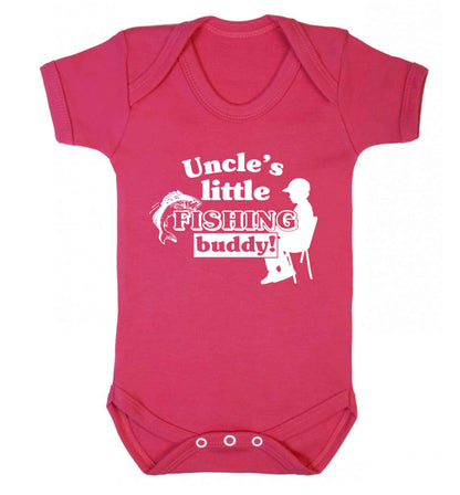 Uncle's little fishing buddy Baby Vest dark pink 18-24 months