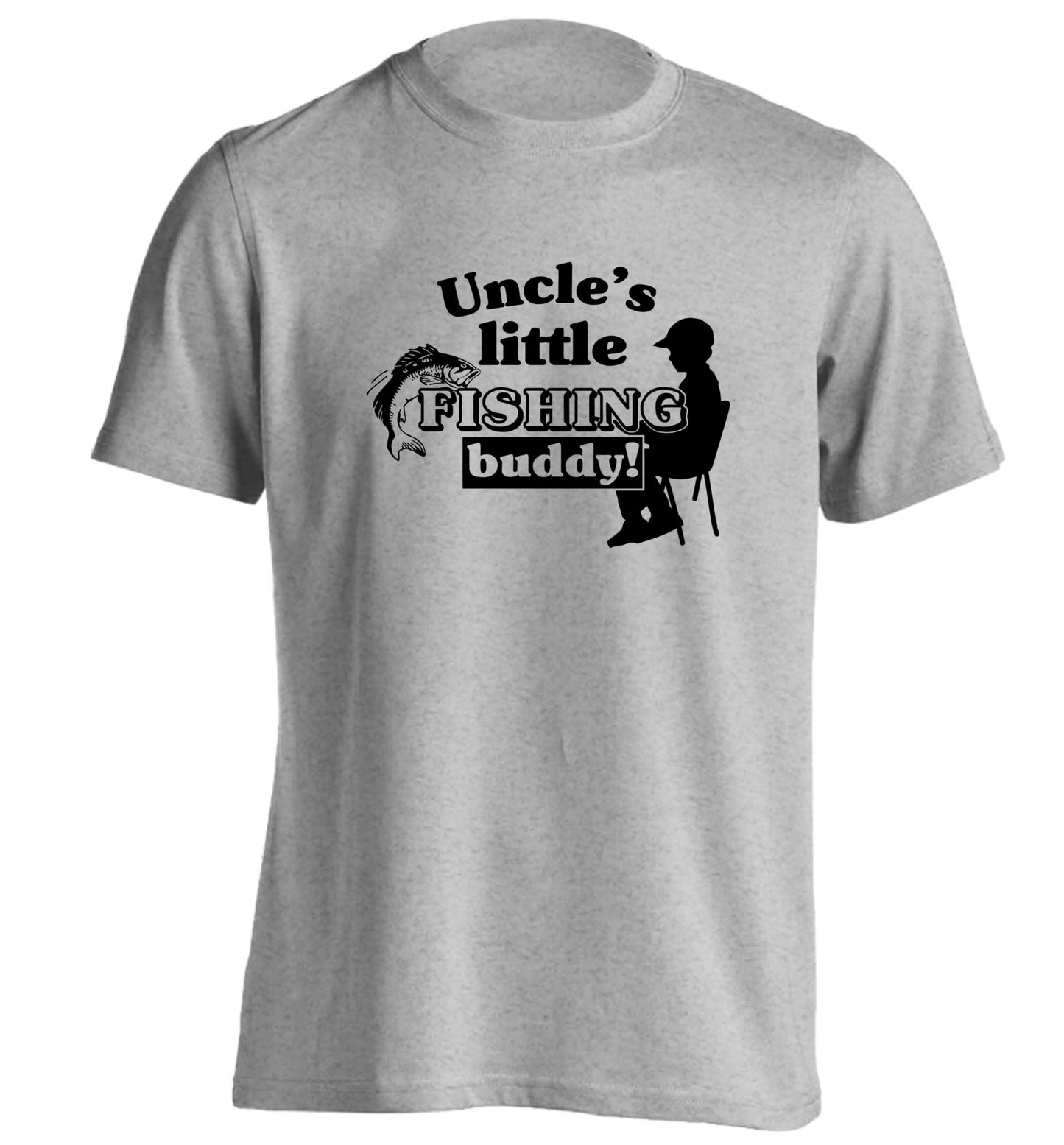 Uncle's little fishing buddy adults unisex grey Tshirt 2XL