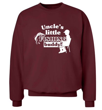 Uncle's little fishing buddy Adult's unisex maroon Sweater 2XL