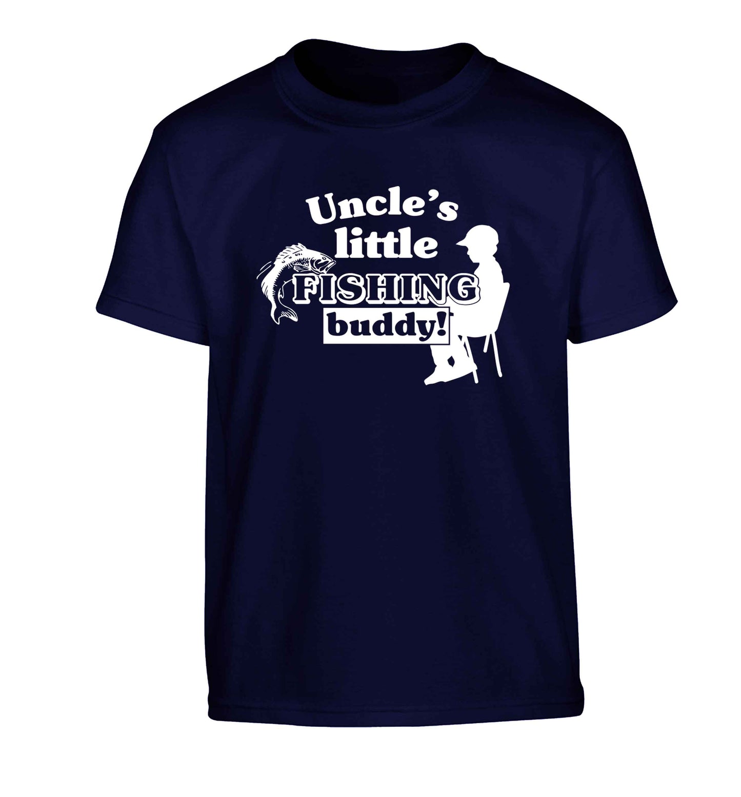 Uncle's little fishing buddy Children's navy Tshirt 12-13 Years