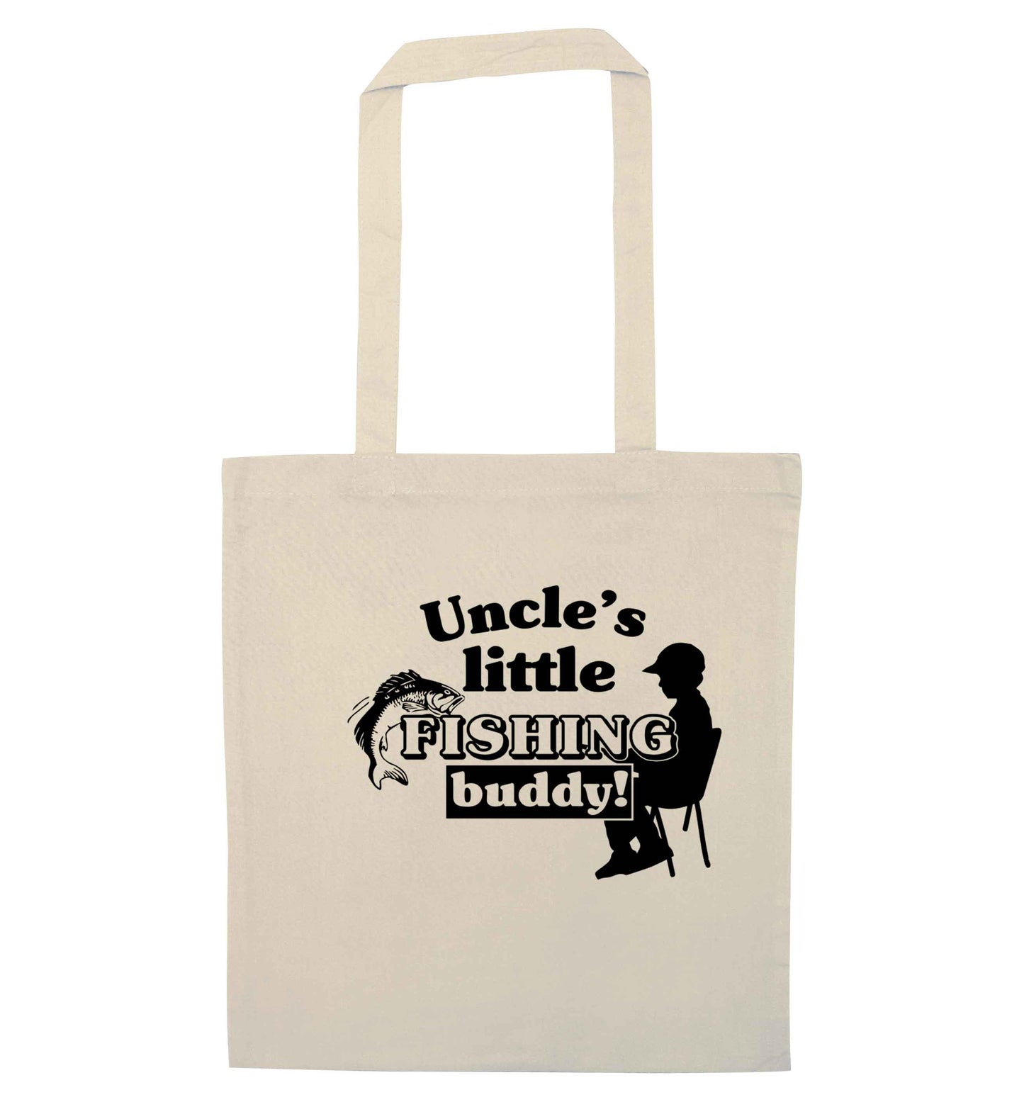 Uncle's little fishing buddy natural tote bag