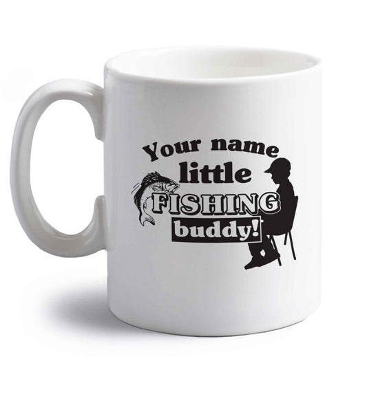 Personalised little fishing buddy right handed white ceramic mug 