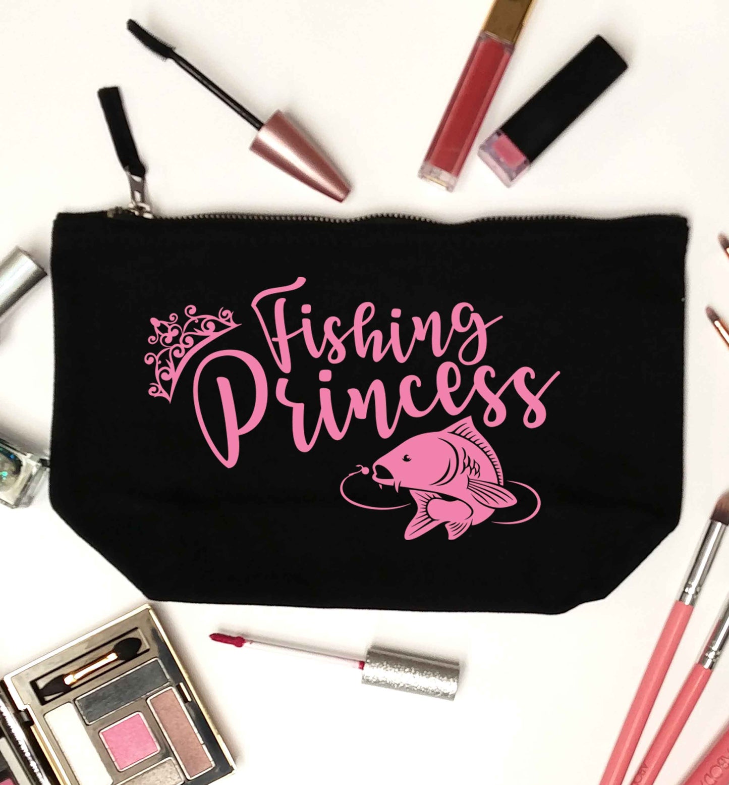 Fishing princess black makeup bag