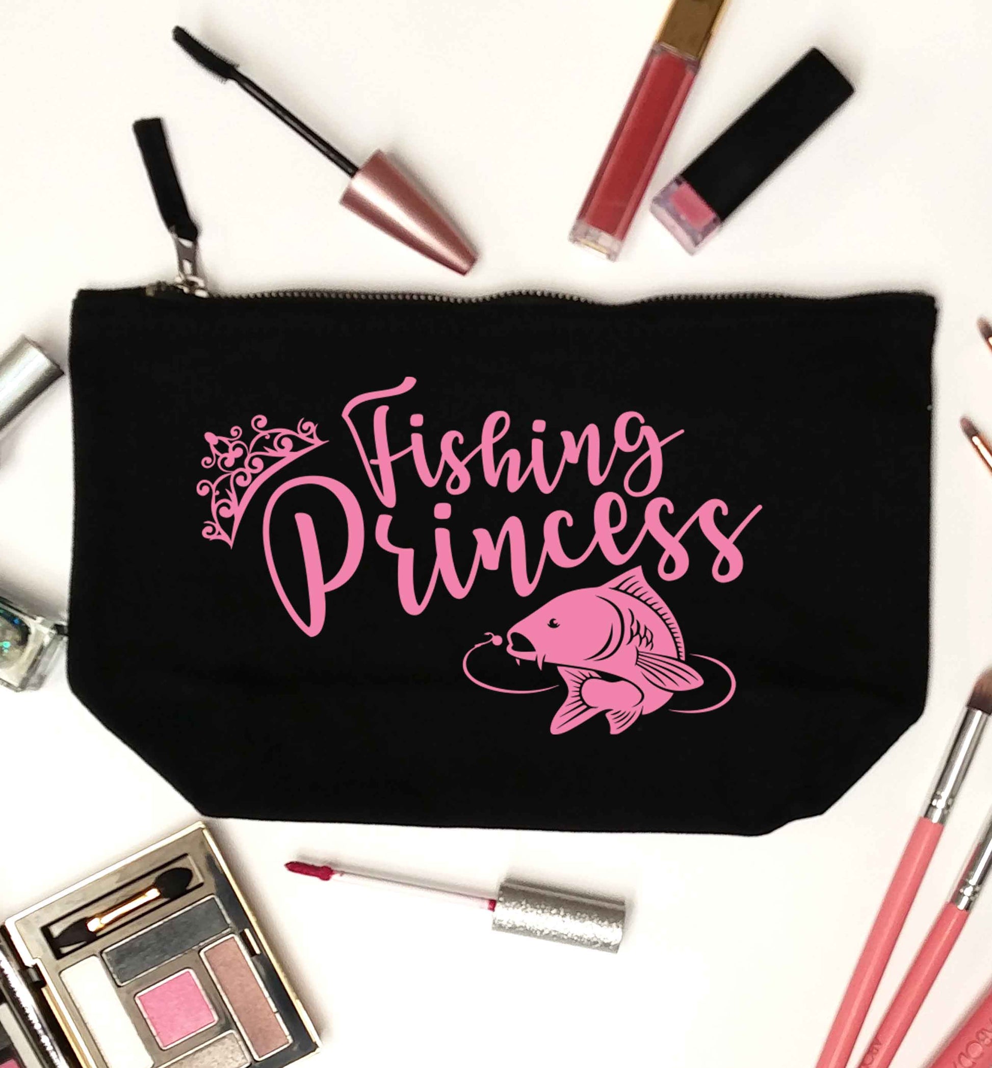 Fishing princess black makeup bag