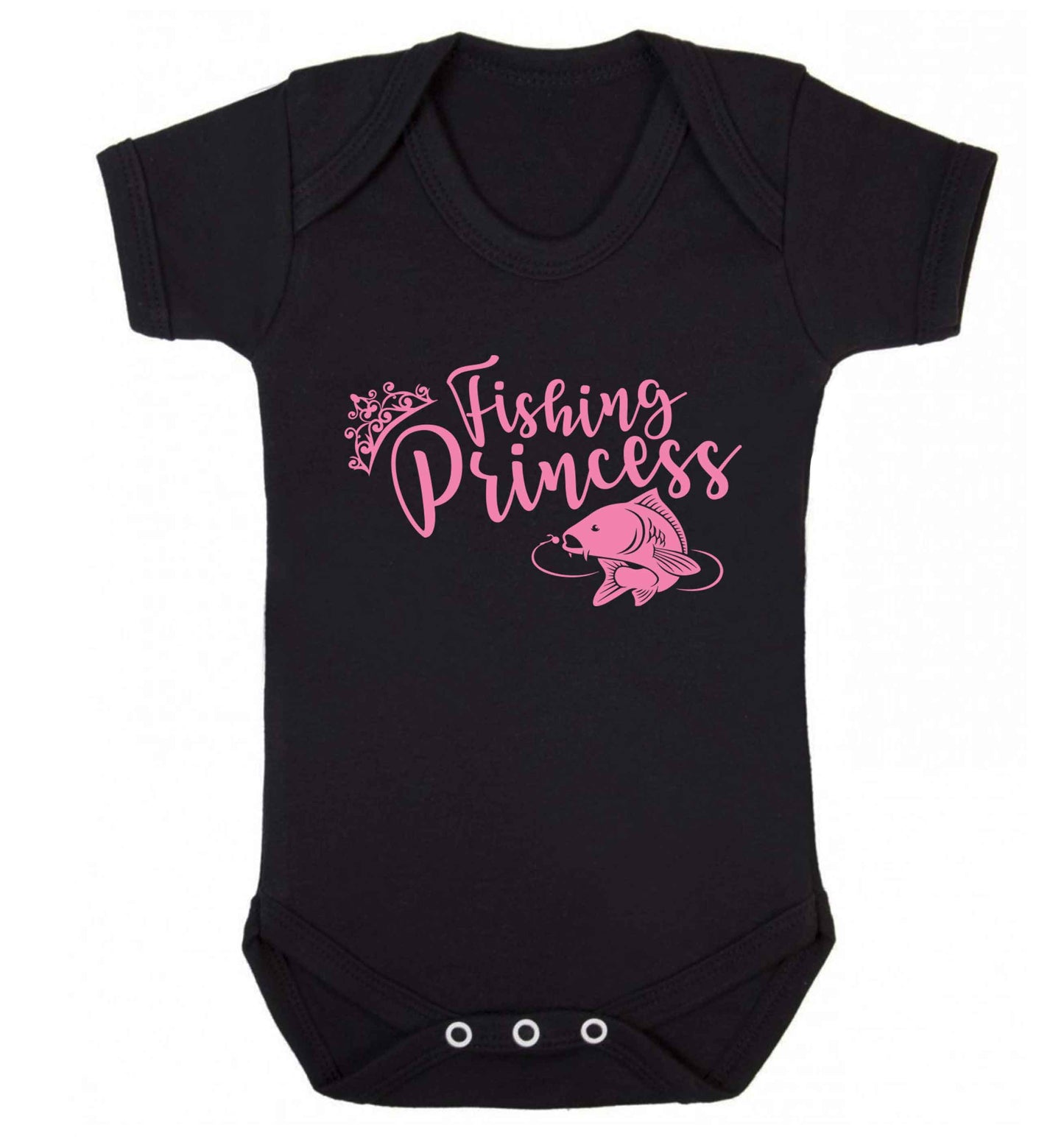 Fishing princess Baby Vest black 18-24 months