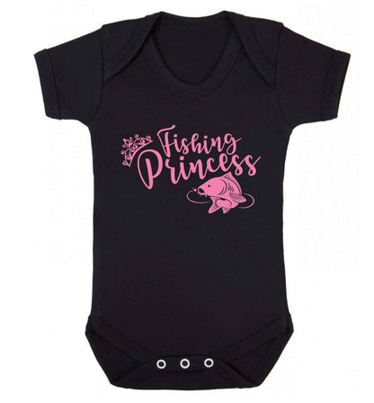 Fishing princess Baby Vest black 18-24 months