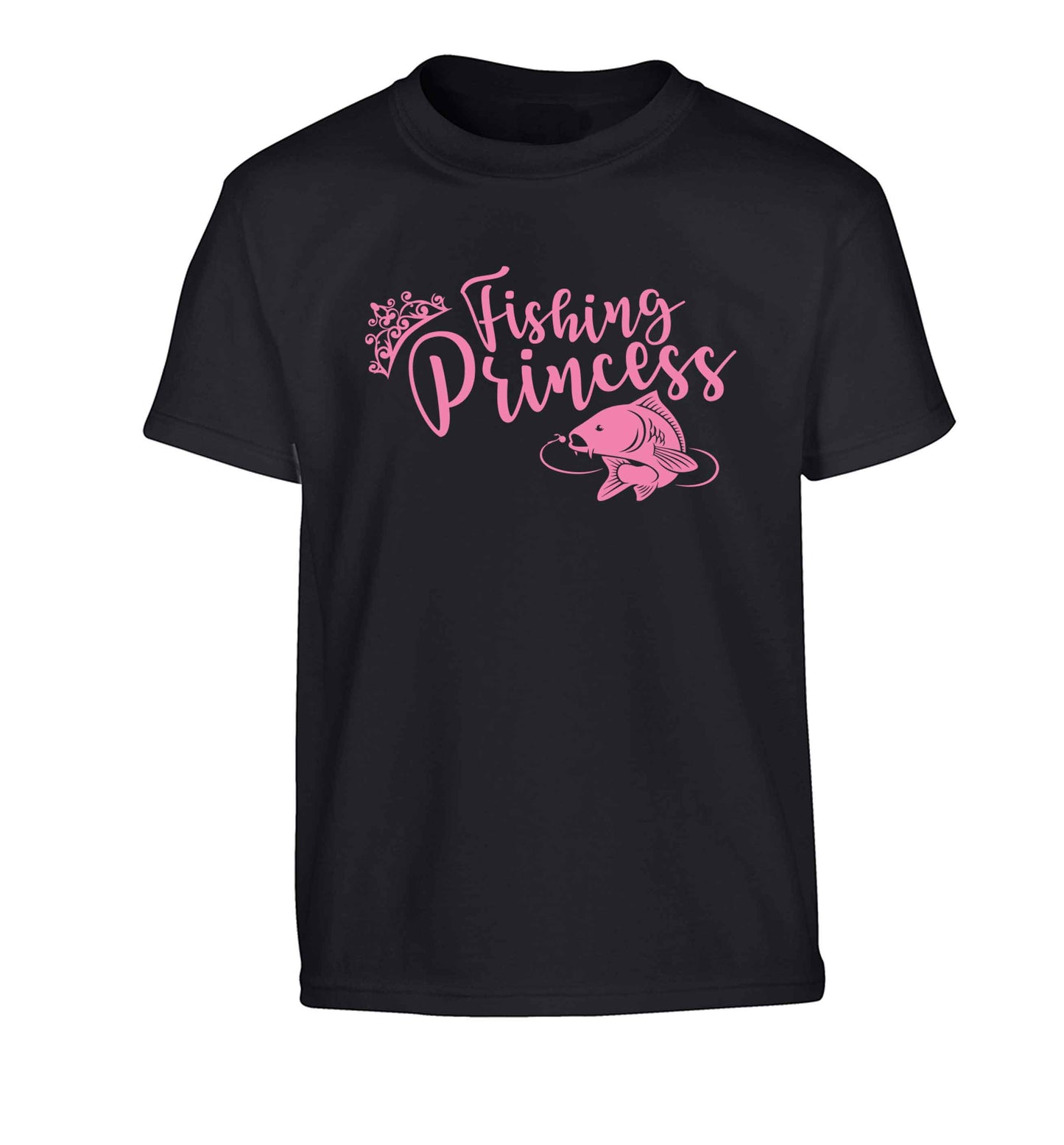 Fishing princess Children's black Tshirt 12-13 Years