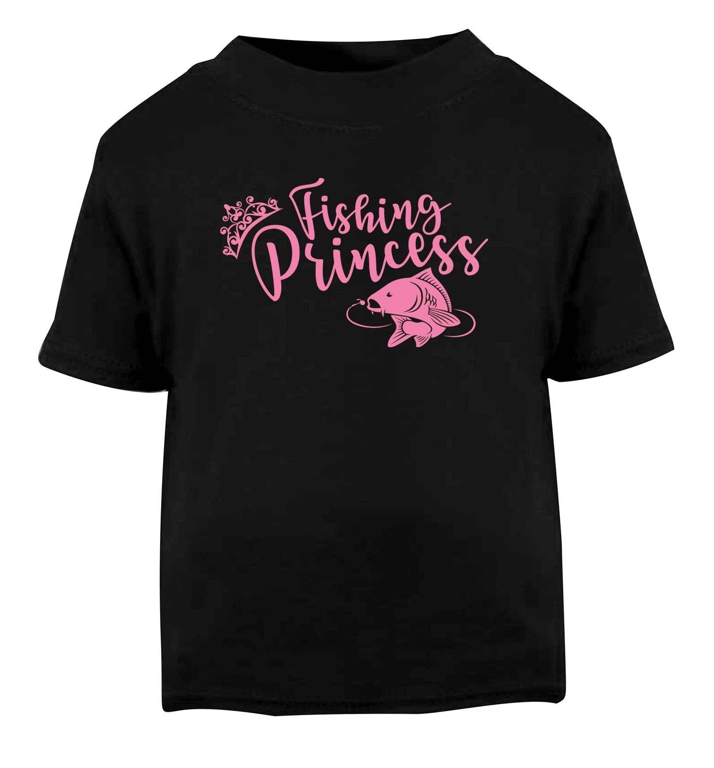 Fishing princess Black Baby Toddler Tshirt 2 years