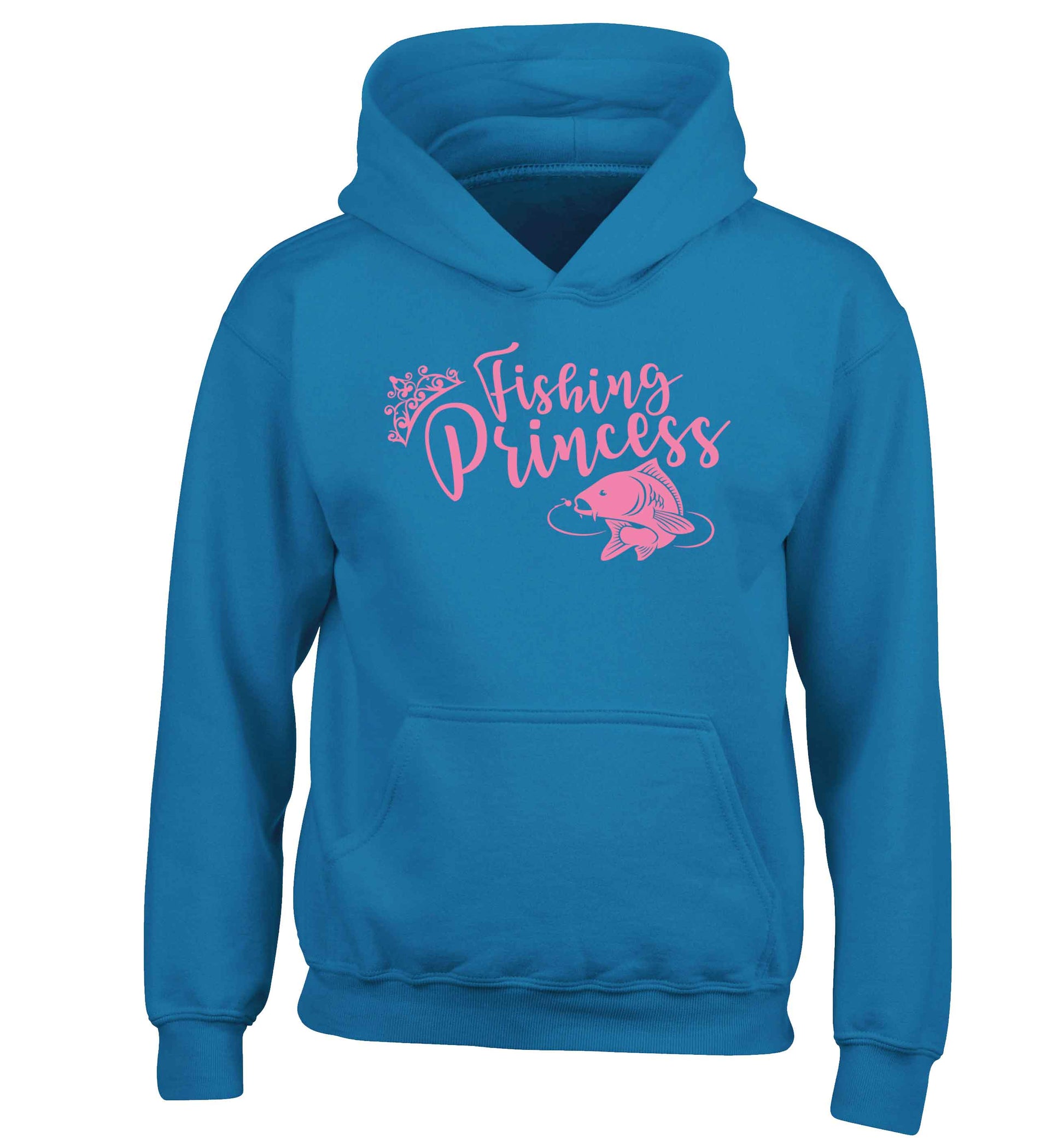 Fishing princess children's blue hoodie 12-13 Years