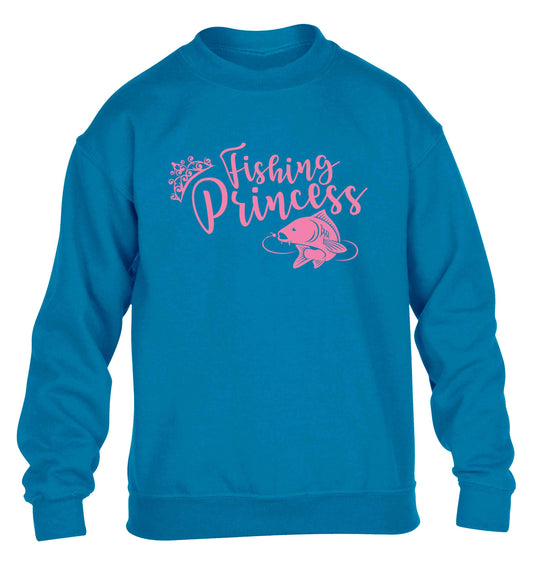 Fishing princess children's blue sweater 12-13 Years