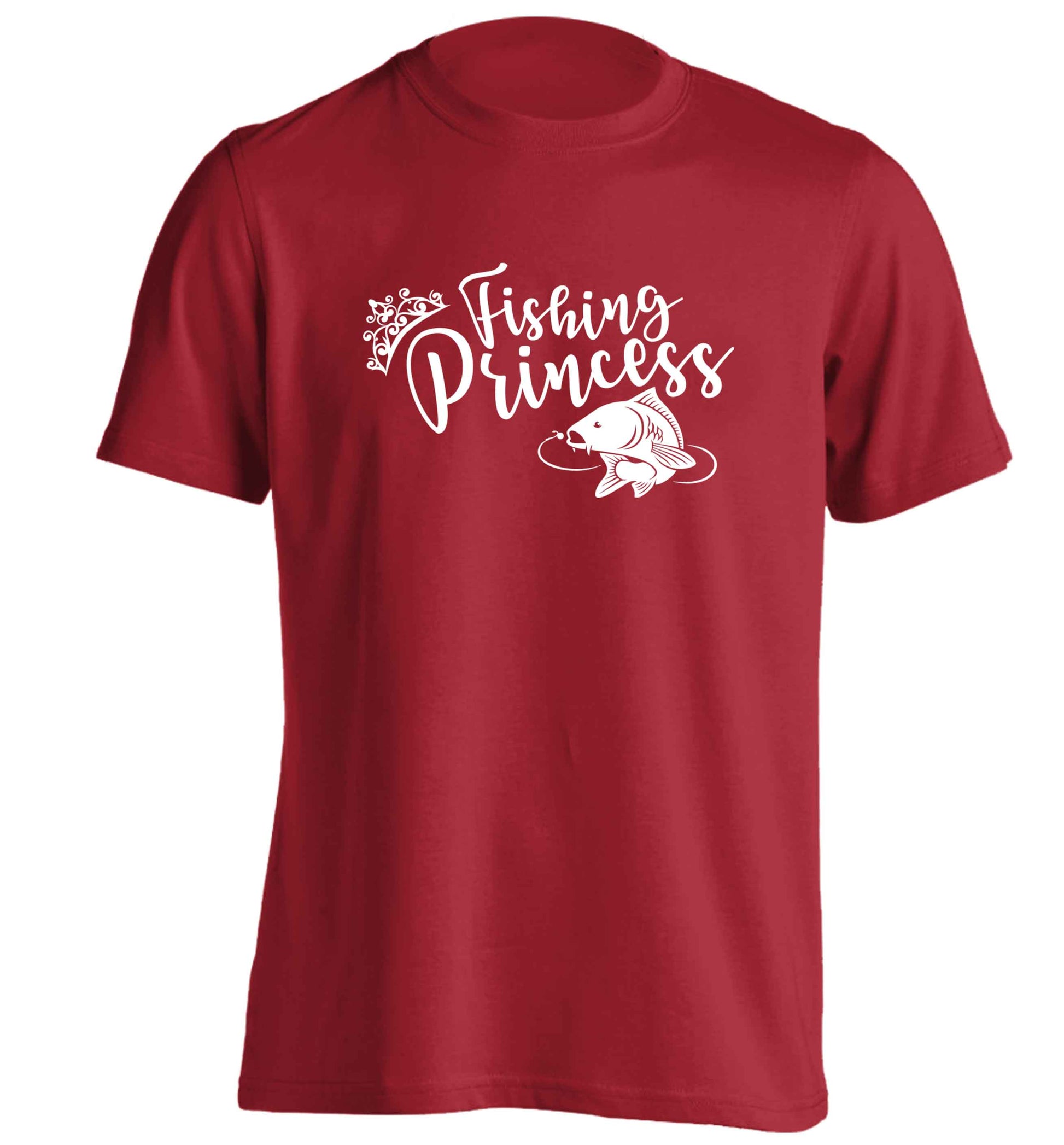 Fishing princess adults unisex red Tshirt 2XL