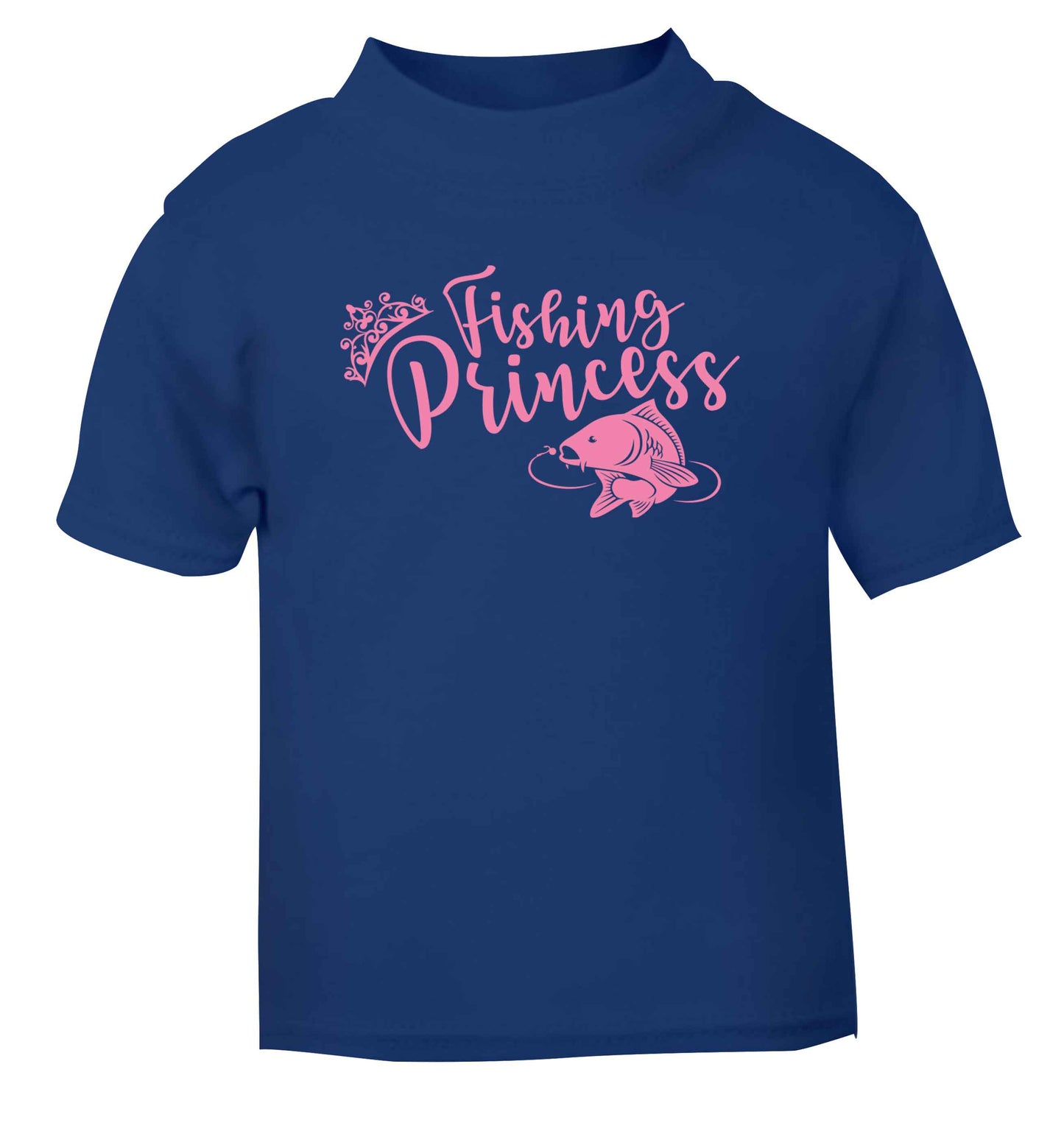 Fishing princess blue Baby Toddler Tshirt 2 Years