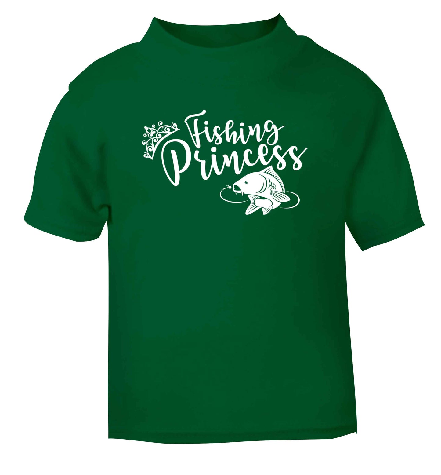 Fishing princess green Baby Toddler Tshirt 2 Years
