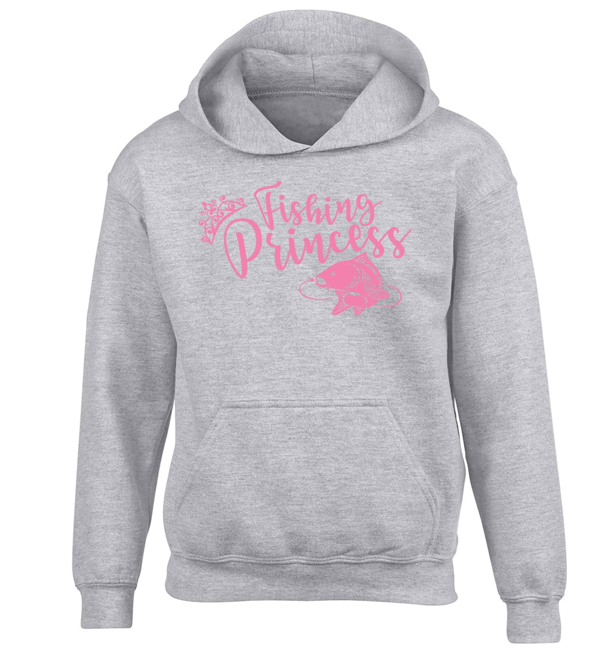 Fishing princess children's grey hoodie 12-13 Years