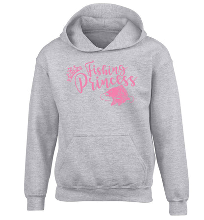 Fishing princess children's grey hoodie 12-13 Years