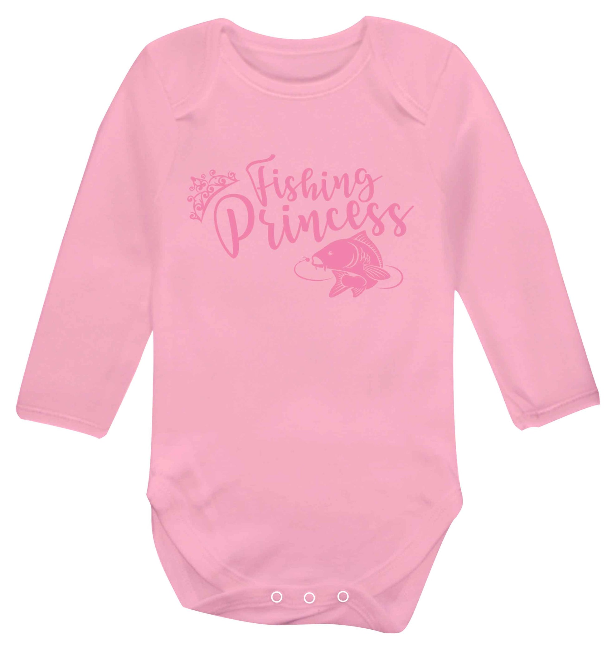 Fishing princess Baby Vest long sleeved pale pink 6-12 months
